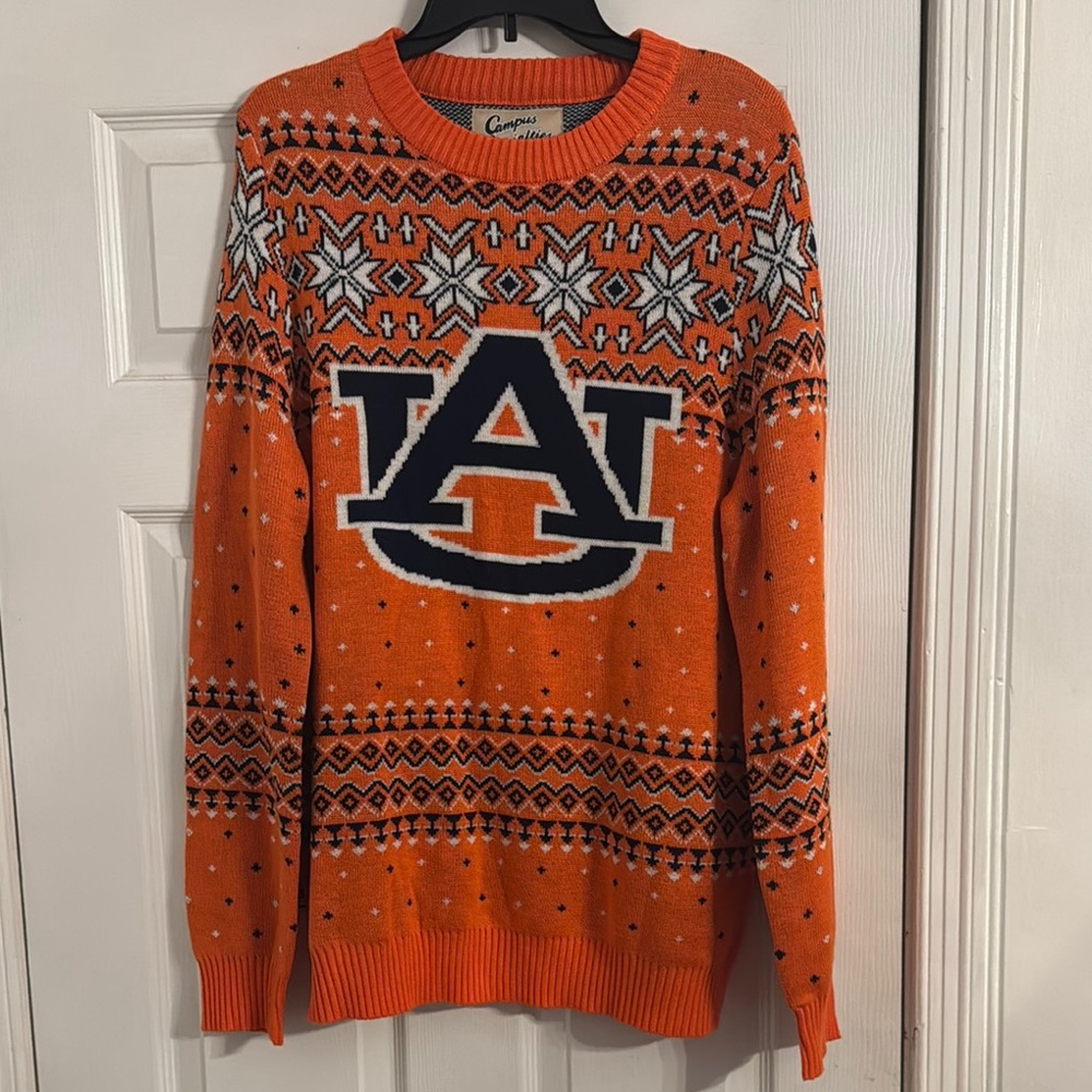 Colosseum Orange and Blue Crewneck Sweater with Auburn Theme